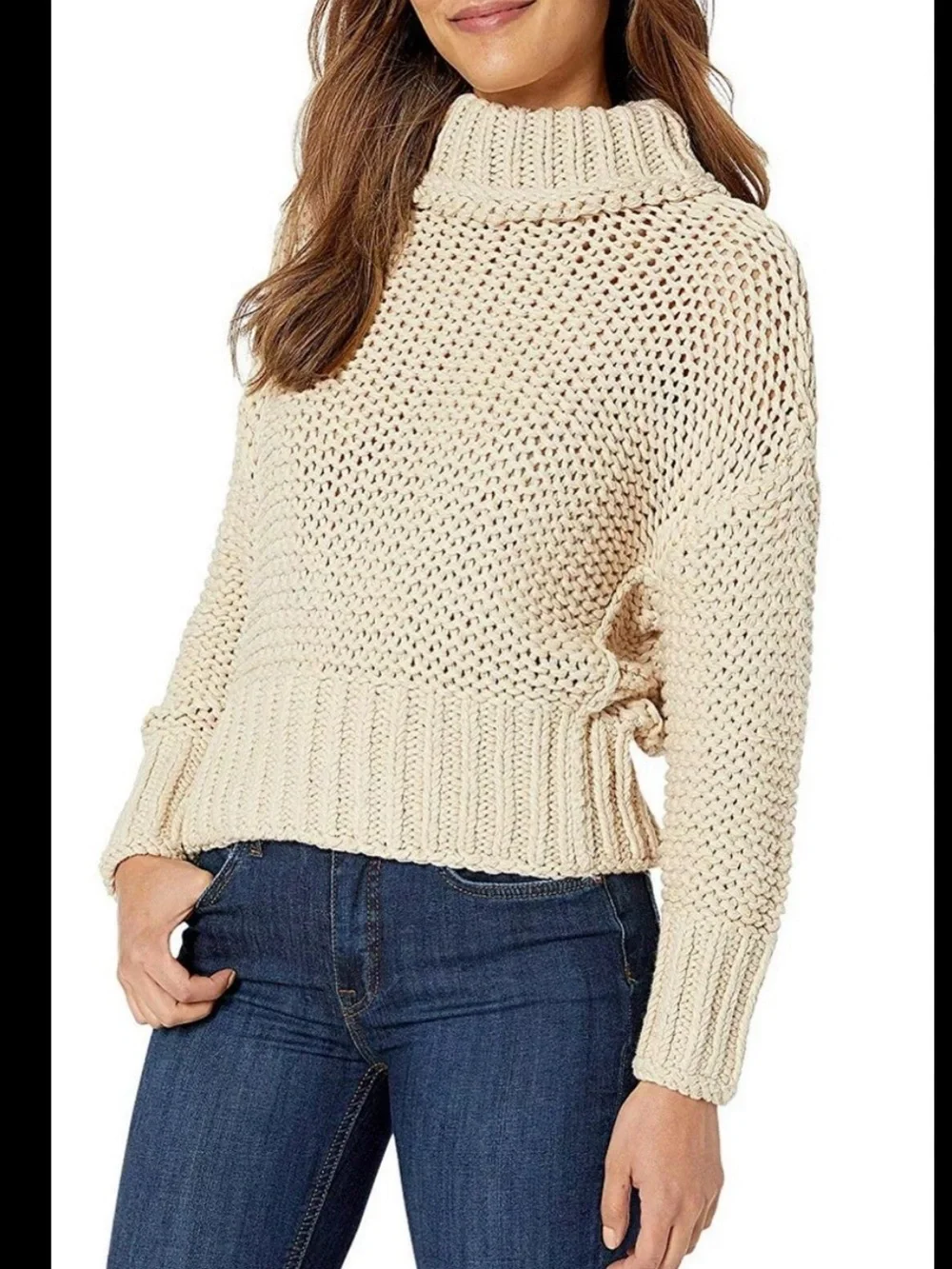 Free People My Only Sunshine Chunky Knit Sweater- size XS